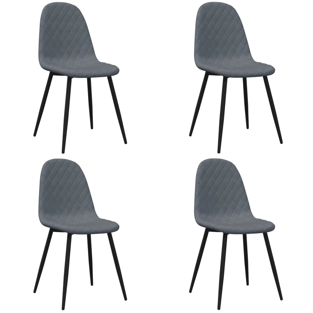 Sedie da Pranzo 4 pz Grigio Scuro in Velluto - Sedie