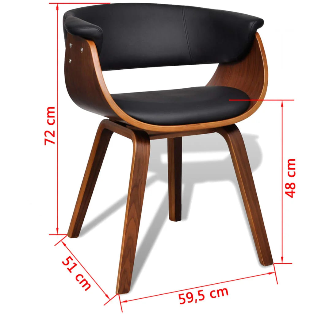 Sedie da Pranzo 4 pz in Legno Curvato e Similpelle - Sedie