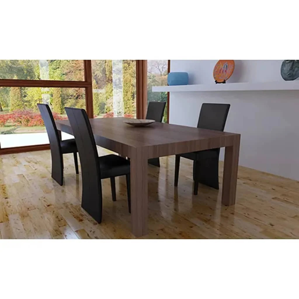 Sedie da Pranzo 4 pz Marrone Scuro in Similpelle - Sedie