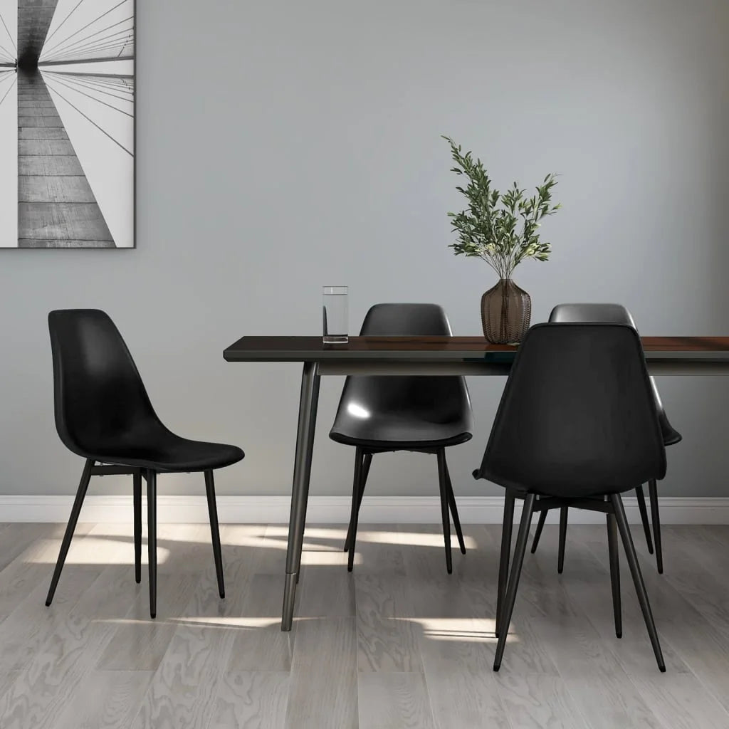 Sedie da Pranzo 4 pz Nere in PP - Sedie per cucina e sala