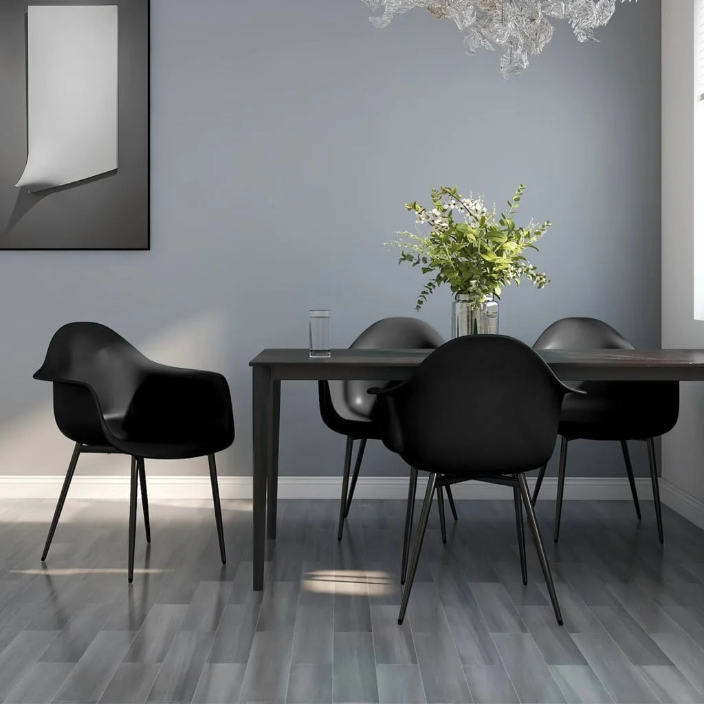 Sedie da Pranzo 4 pz Nere in PP - Sedie per cucina e sala
