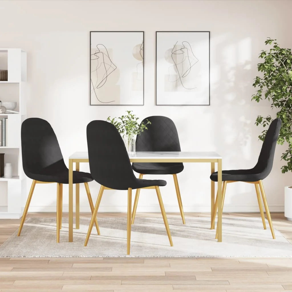 Sedie da Pranzo 4 pz Nere in Velluto - Sedie per cucina