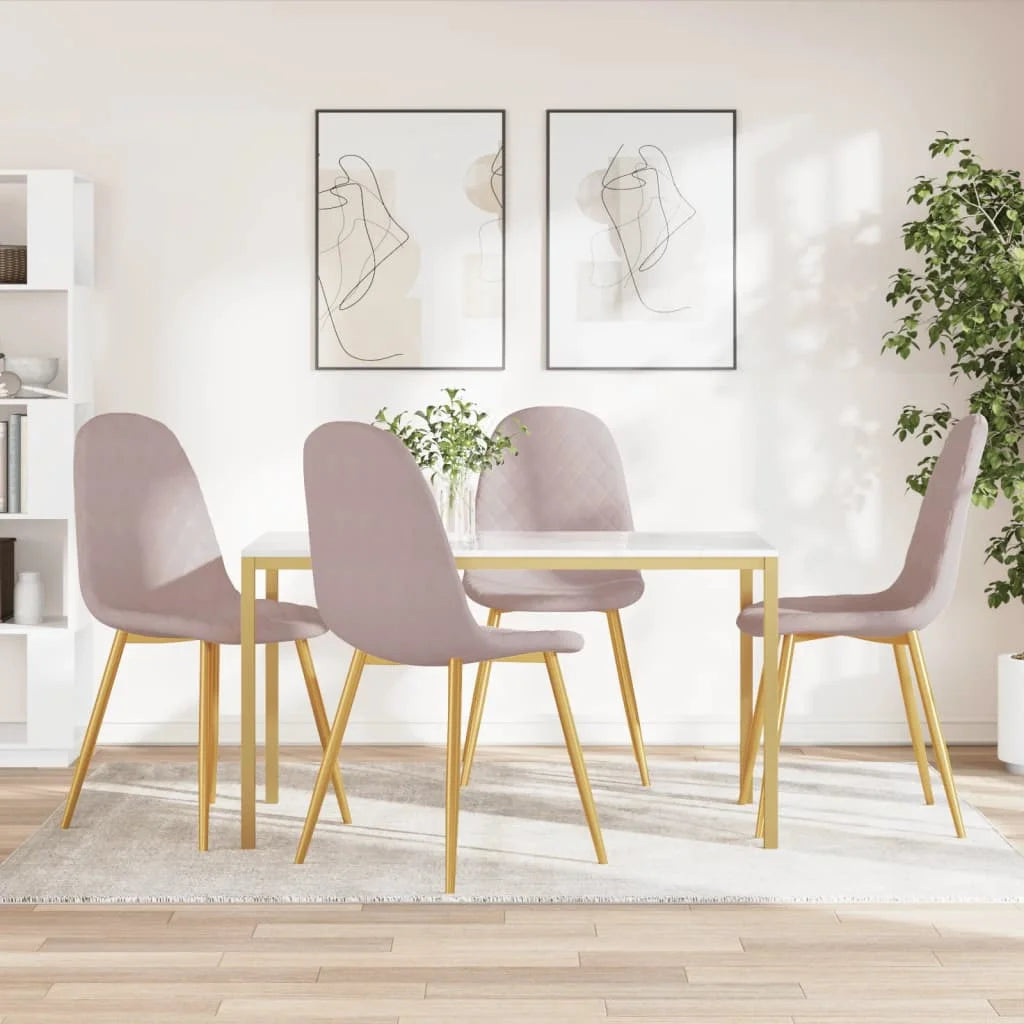 Sedie da Pranzo 4 pz Rosa in Velluto - Sedie per cucina