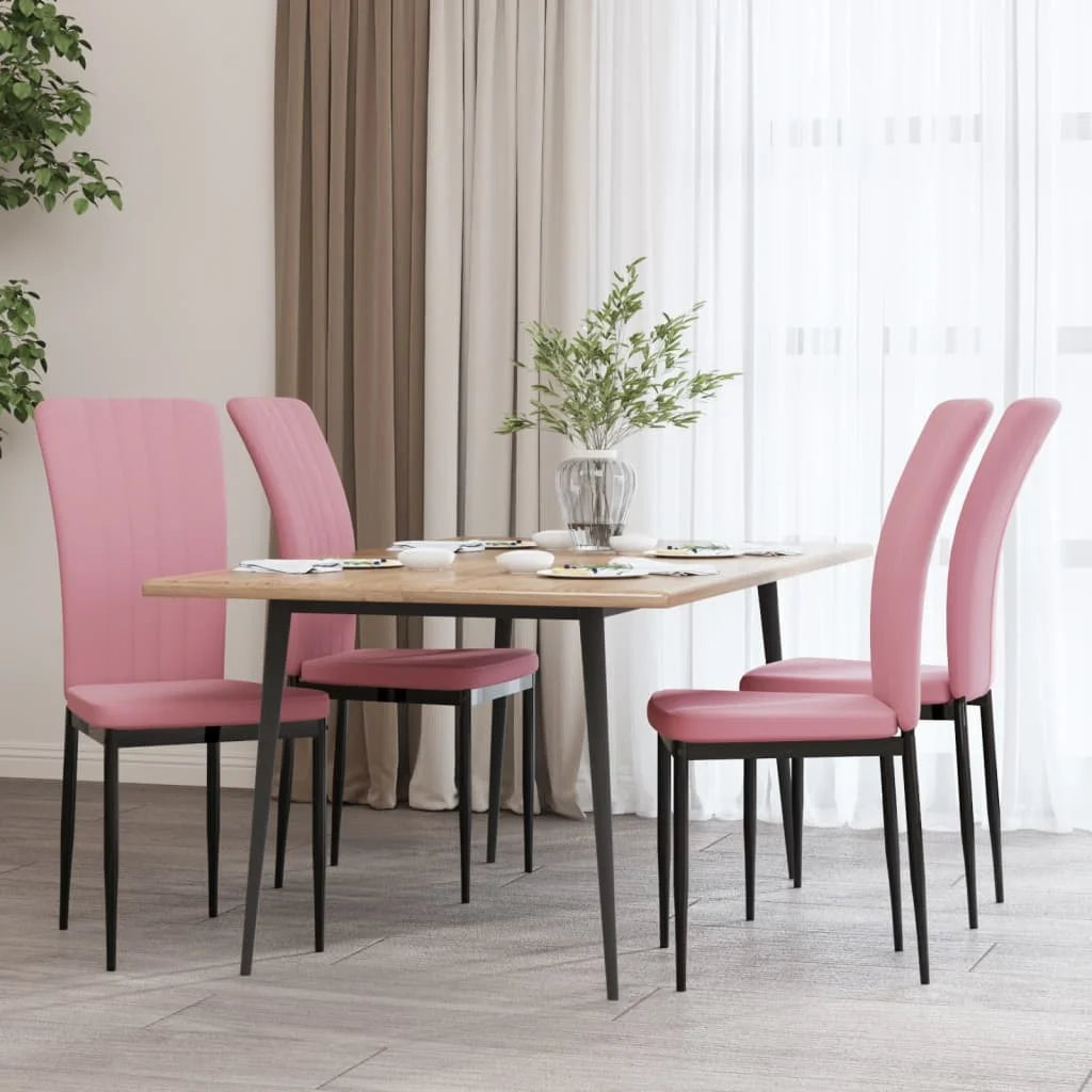 Sedie da Pranzo 4 pz Rosa in Velluto - Sedie per cucina