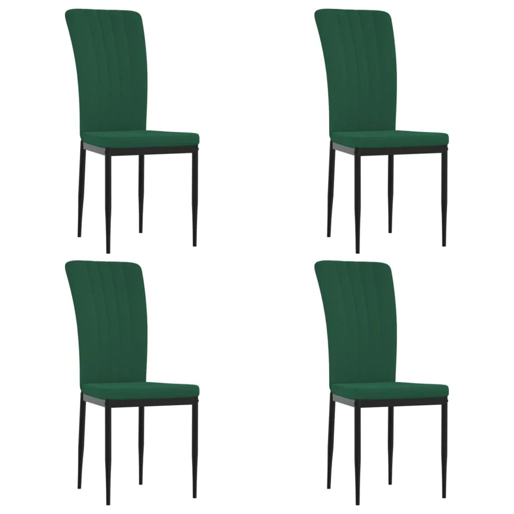 Sedie da Pranzo 4 pz Verde Scuro in Velluto - Sedie