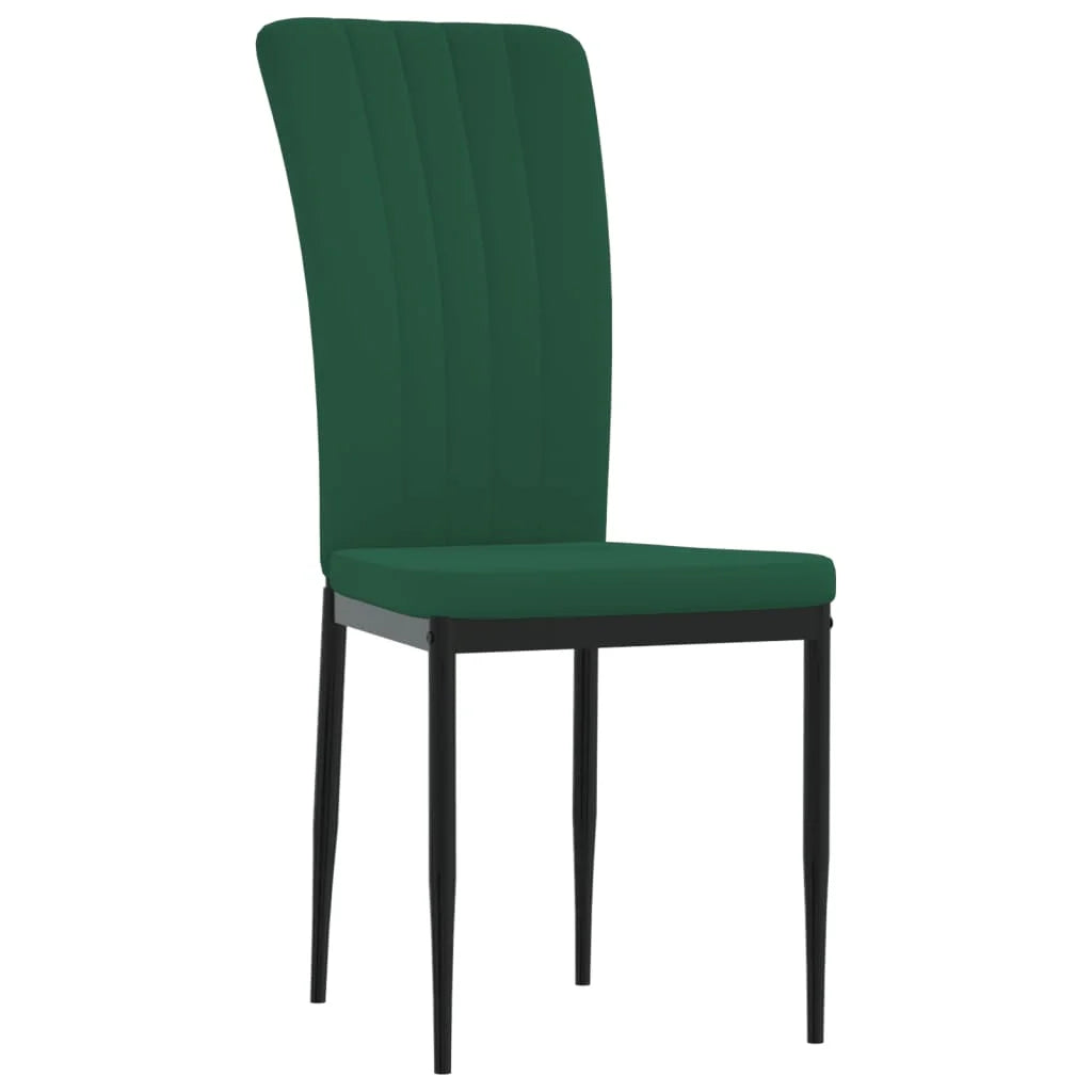 Sedie da Pranzo 4 pz Verde Scuro in Velluto - Sedie