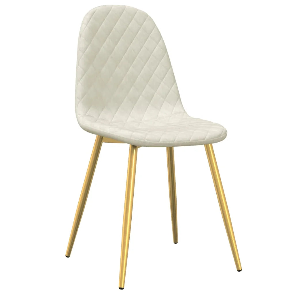 Sedie da Pranzo 6 pz Bianco Crema in Velluto - Sedie