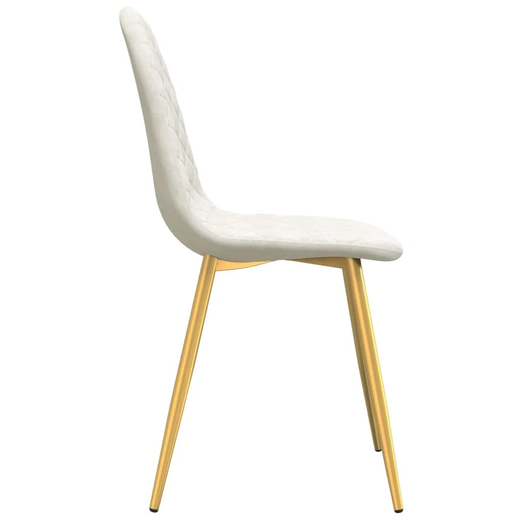 Sedie da Pranzo 6 pz Bianco Crema in Velluto - Sedie
