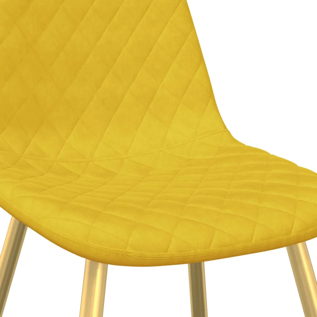 Sedie da Pranzo 6 pz Giallo Senape in Velluto - Sedie