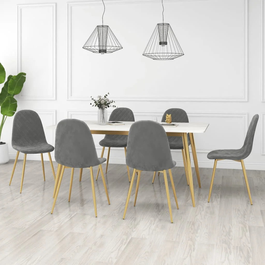 Sedie da Pranzo 6 pz Grigio Chiaro in Velluto - Sedie