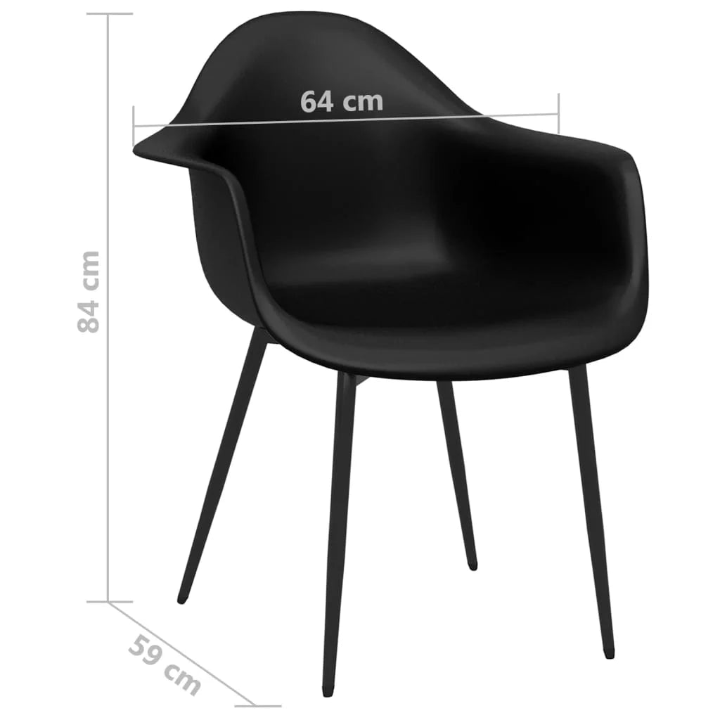 Sedie da Pranzo 6 pz Nere in PP - Sedie per cucina e sala