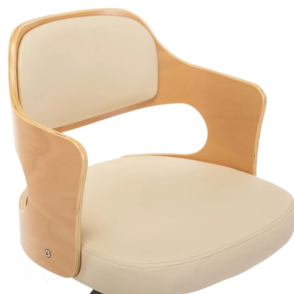 Sedie da Pranzo Girevoli 2 pz Crema in Legno Curvo