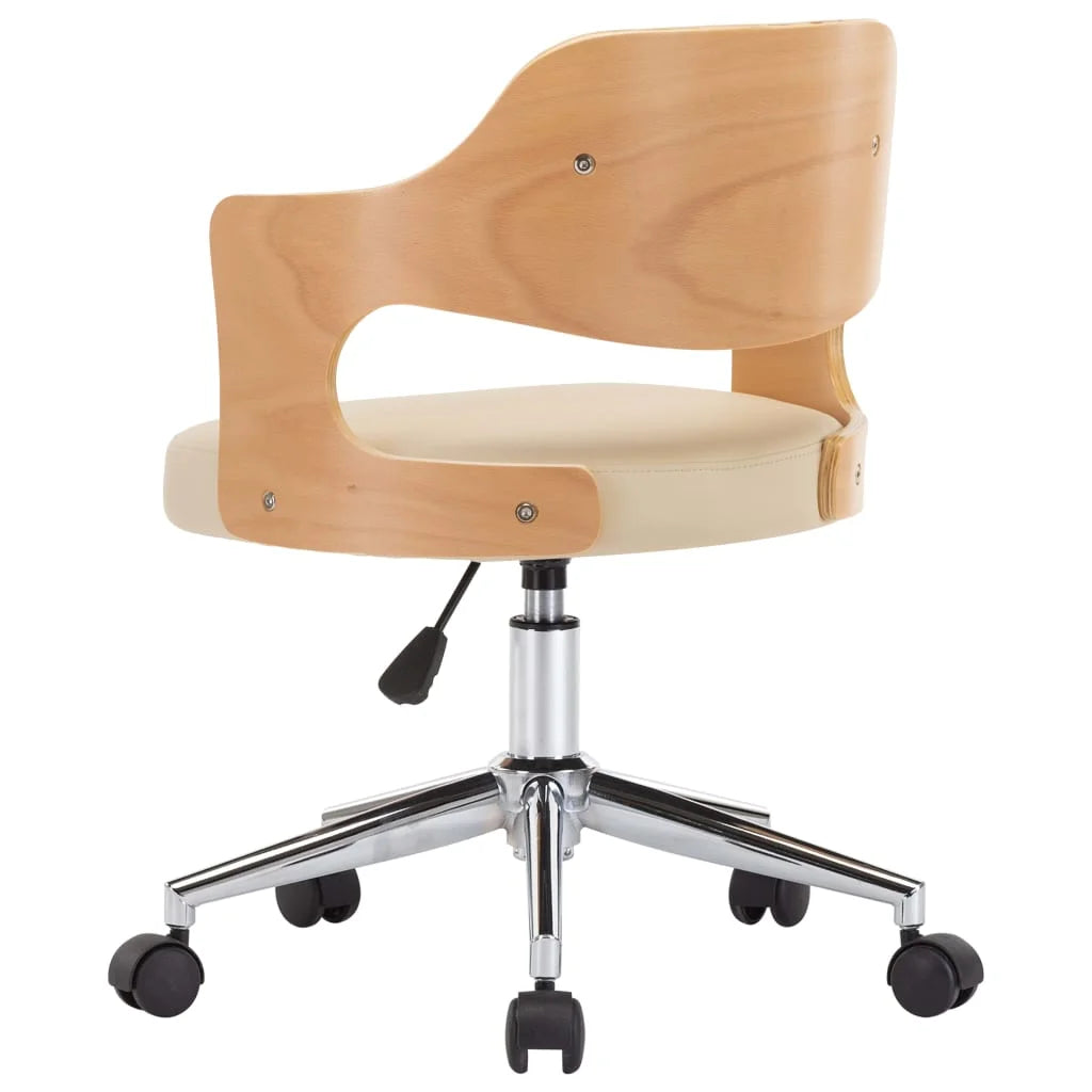 Sedie da Pranzo Girevoli 2 pz Crema in Legno Curvo