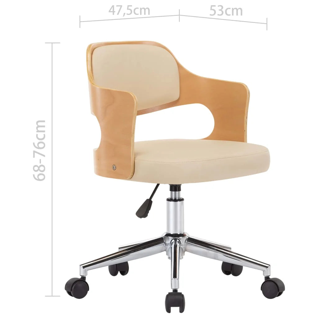 Sedie da Pranzo Girevoli 2 pz Crema in Legno Curvo
