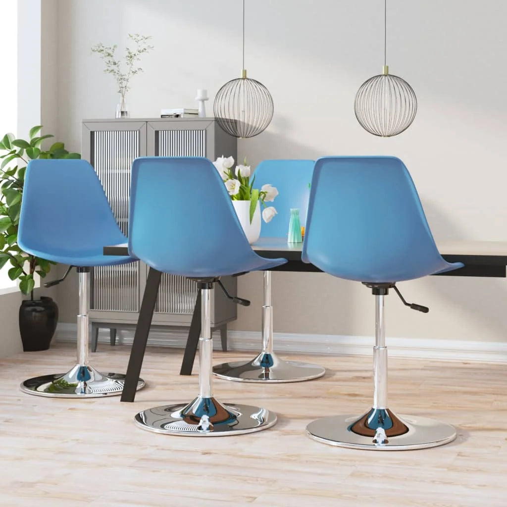 Sedie da Pranzo Girevoli 4 pz Blu in PP - Sedie per cucina