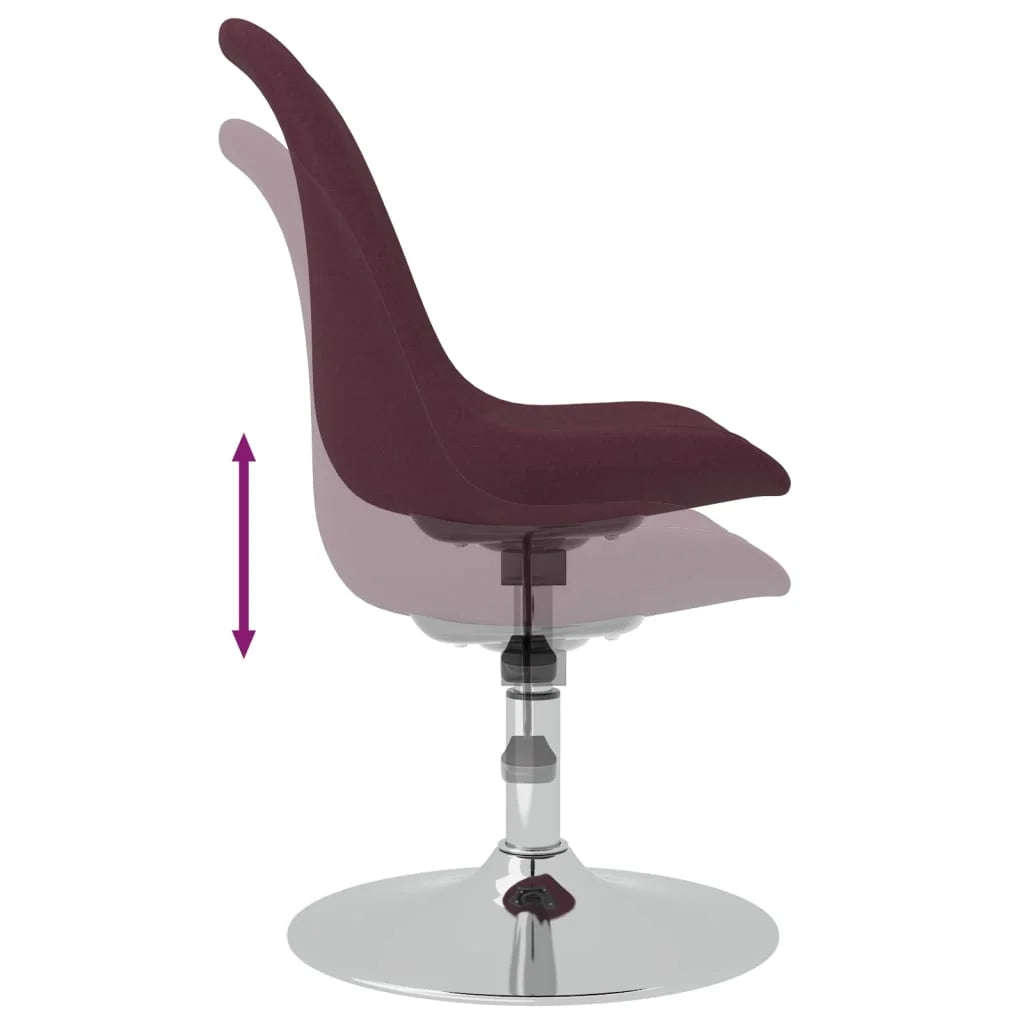 Sedie da Pranzo Girevoli 4 pz Viola in Tessuto - Sedie