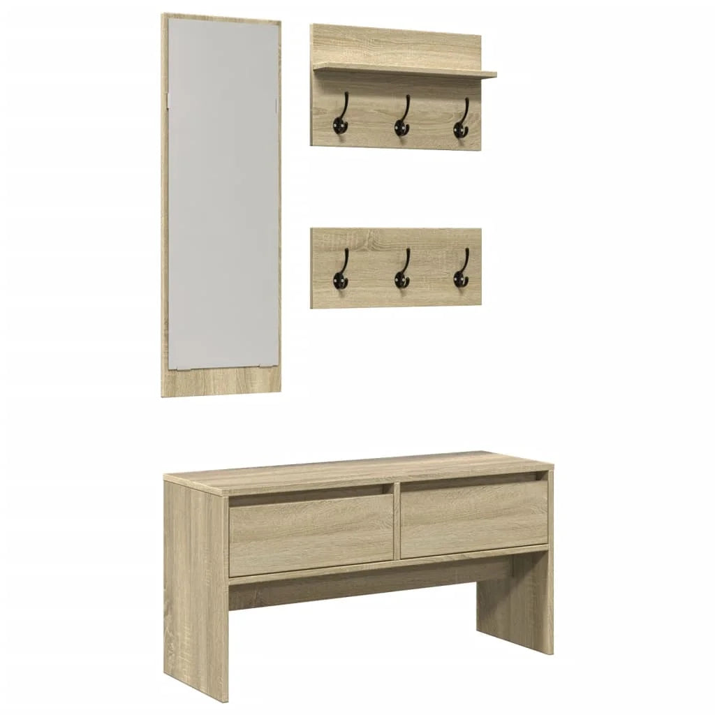 Set Mobili da Ingresso 4 pz Rovere Sonoma in Legno