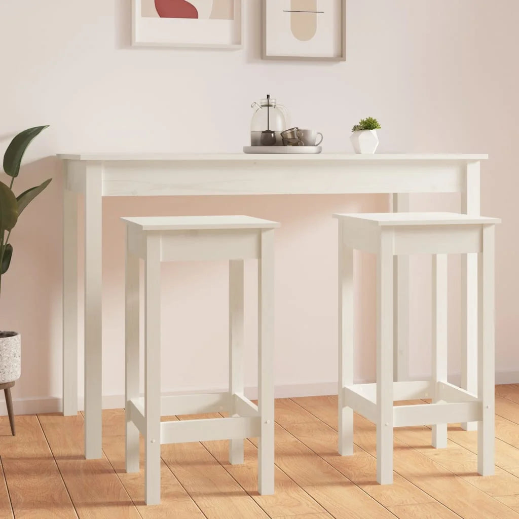 Sgabelli da Bar 2 pz Bianchi 40x40x78 cm Legno Massello