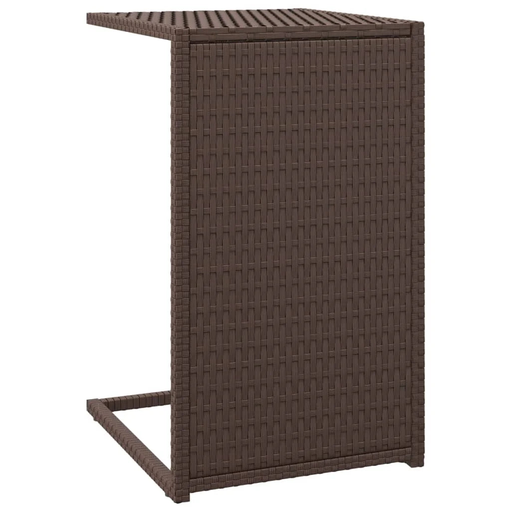 Tavolino a C Marrone 40x35x60 cm in Polyrattan - Tavolini