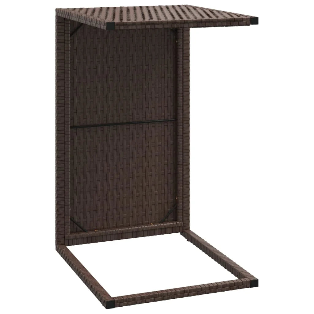 Tavolino a C Marrone 40x35x60 cm in Polyrattan - Tavolini