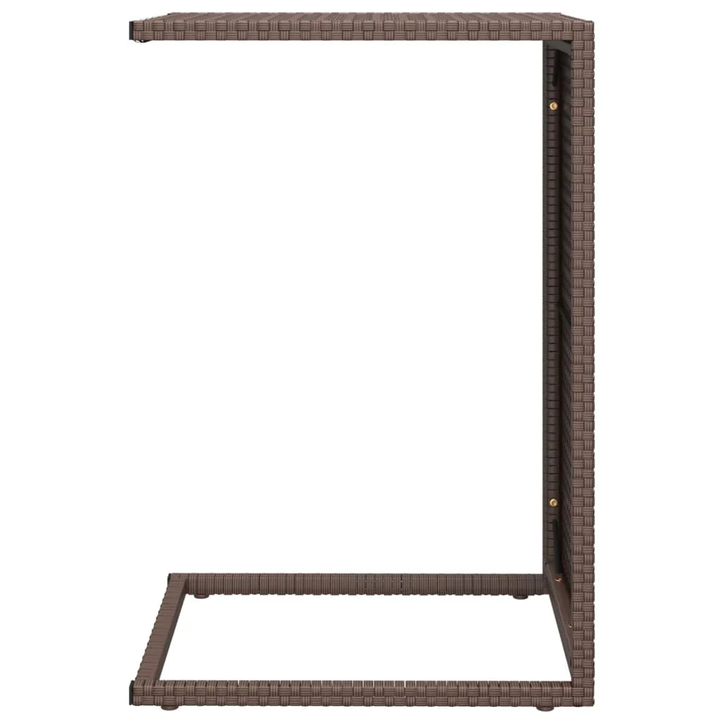 Tavolino a C Marrone 40x35x60 cm in Polyrattan - Tavolini