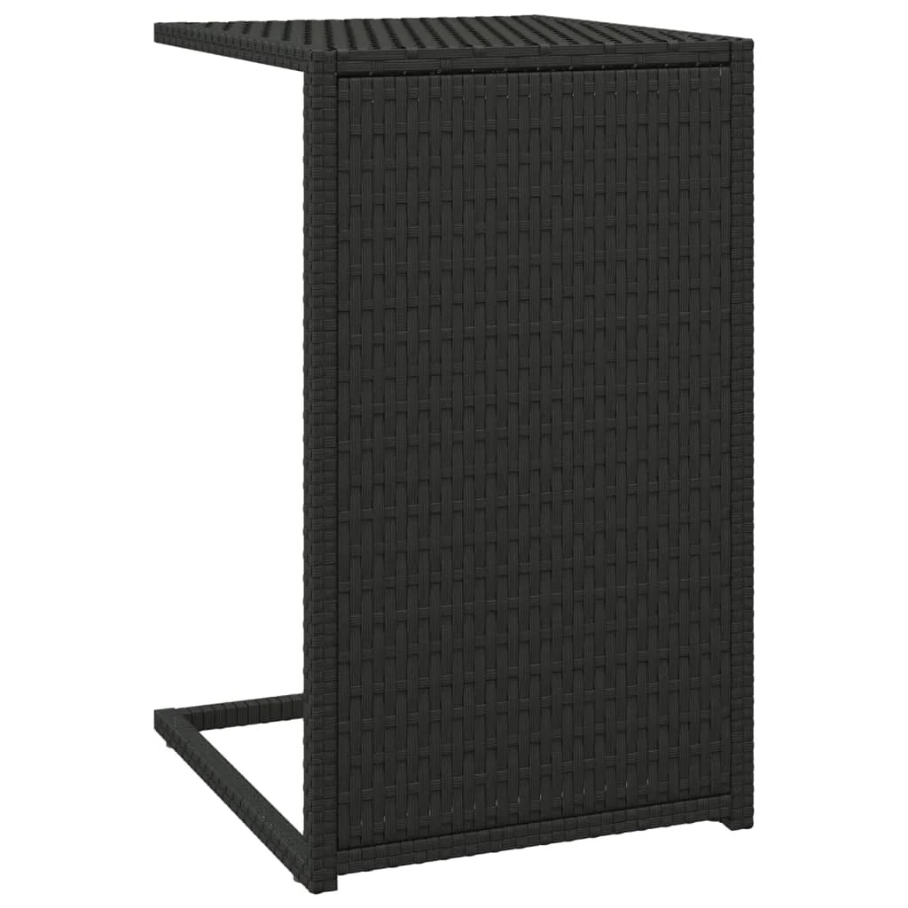 Tavolino a C Nero 40x35x60 cm in Polyrattan - Tavolini