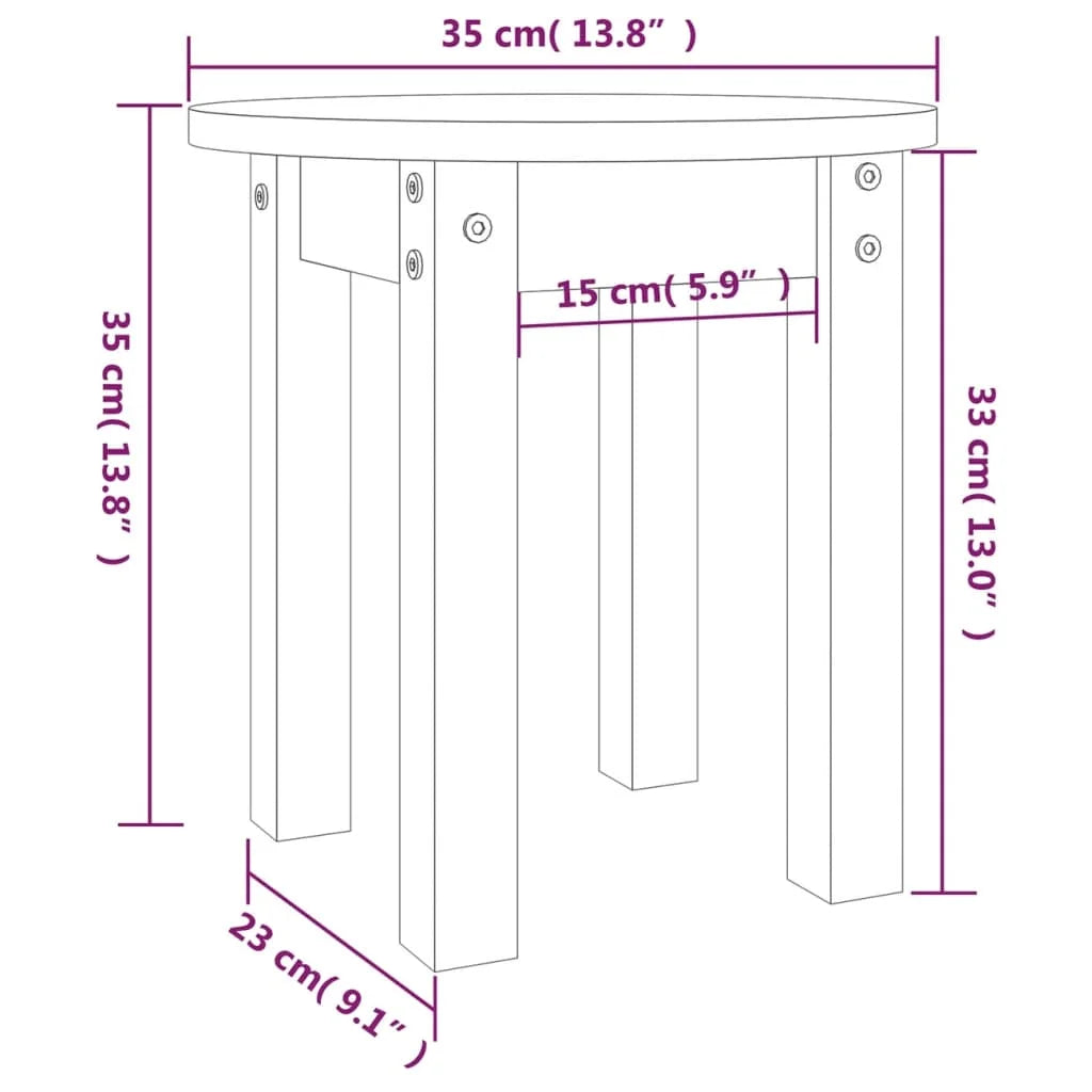 Tavolino da Salotto Ambra Ø 35x35 cm in Legno Massello