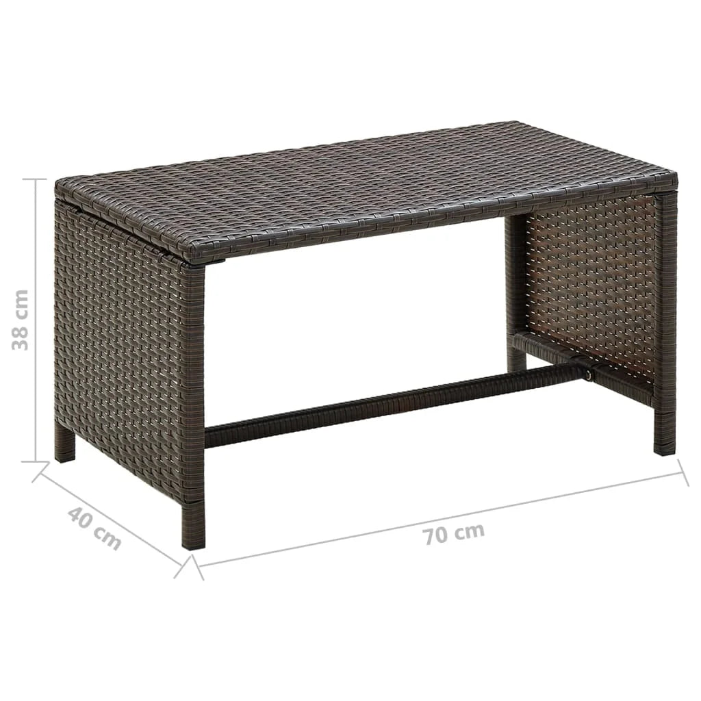 Tavolino da Salotto Marrone 70x40x38 cm in Polyrattan