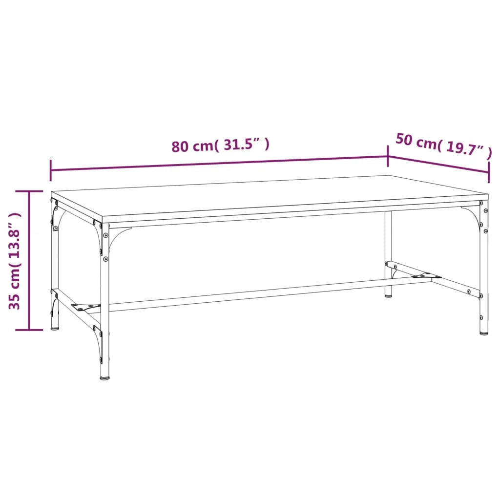 Tavolino da Salotto Rovere Fumo 80x50x35 cm Legno