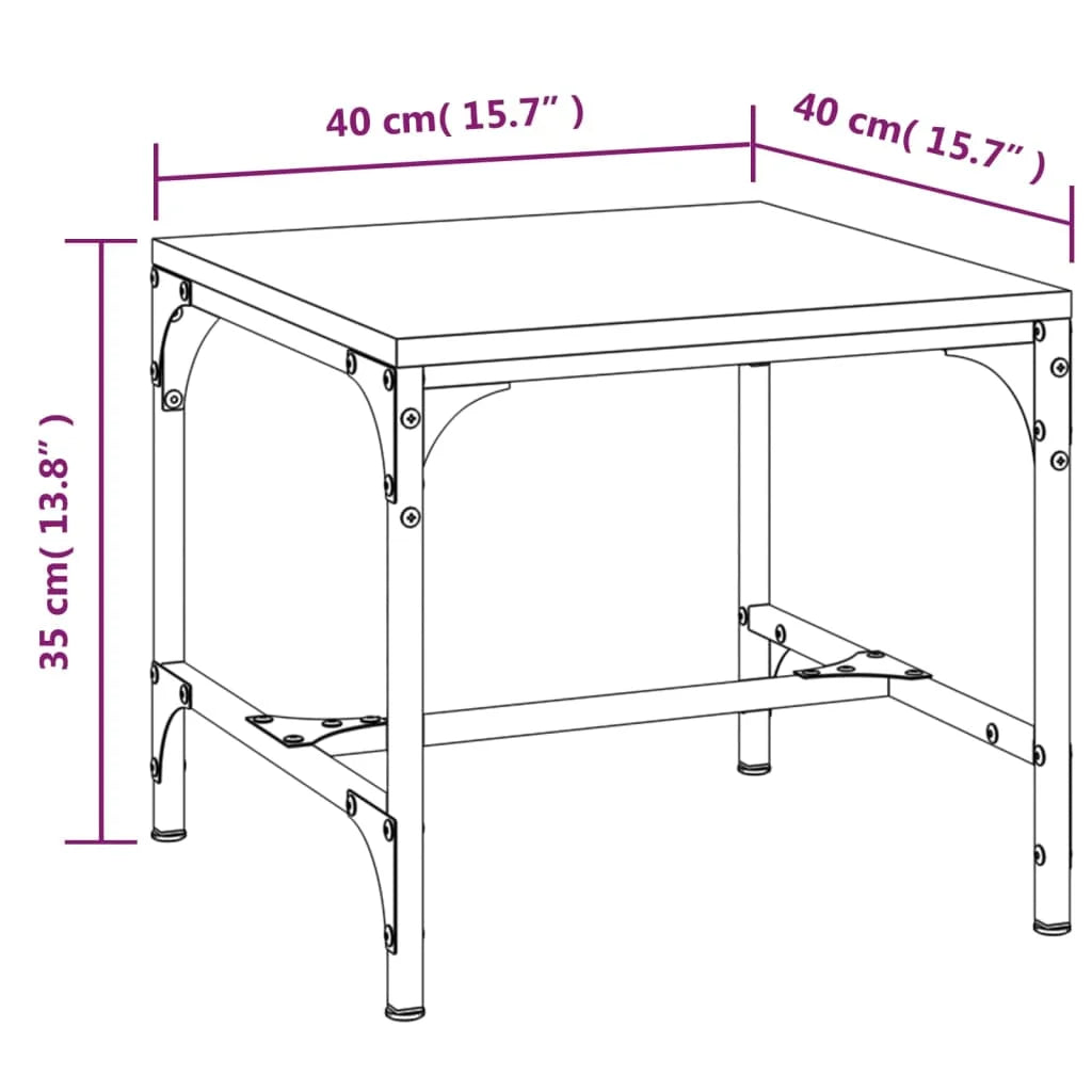 Tavolino Grigio Sonoma 40x40x35 cm in Legno Multistrato